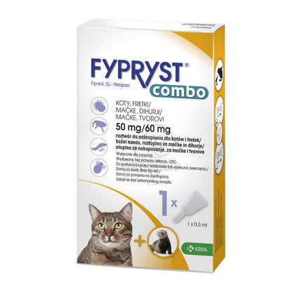 Fypryst Combo 50mg/60mg - drops for fleas and ticks for cats and ferrets