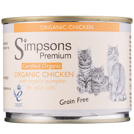 Simpsons Premium Cat Organic Chicken with Pumpkin - grain-free wet food for cats, chicken with pumpkin