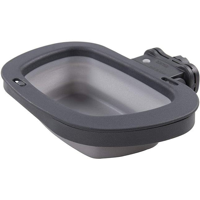 Dexas Collapsible Kennel Bowl Large - collapsible, silicone crate bowl - gray