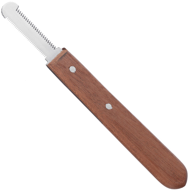 Show Tech Trio - Trim Stripping Knife - 3-in-1 trimmer with wooden handle, fine and very fine tooth spacing