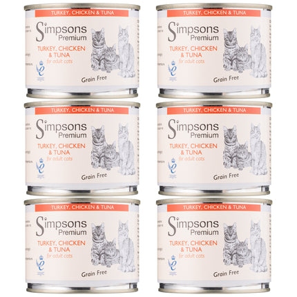 Simpsons Premium Cat Turkey, Chicken & Tuna - grain-free wet food for cats, turkey, chicken, and tuna