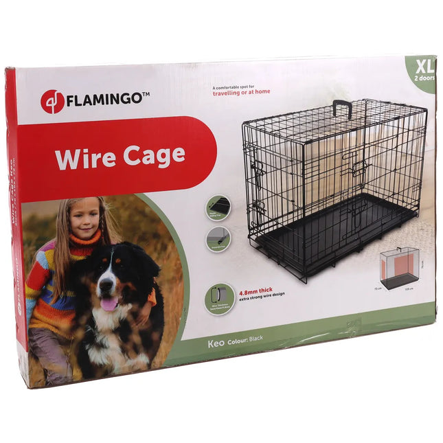 Flamingo Keo - metal dog cage, XL: