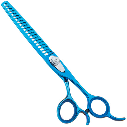 Geib Kiss Silver Blue Chunker 7.5 - single-sided grooming chunkers, blue finish, 21 teeth