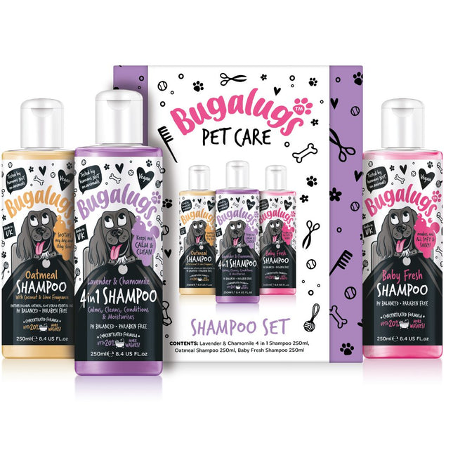 Bugalugs Shampoo Gift Set - set of three shampoos for dogs