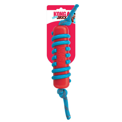 Kong Jaxx Brights Stick with Rope - dog toy, rubber fetch stick with rope