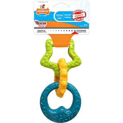 Nylabone Puppy Teething Rings Bacon - teething toy for puppies, bacon flavor