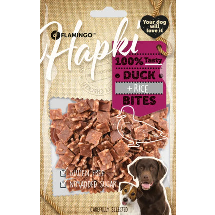 Flamingo Hapki Duck Rice Bites - dog treats, duck and rice