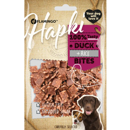 Flamingo Hapki Duck Rice Bites - dog treats, duck and rice