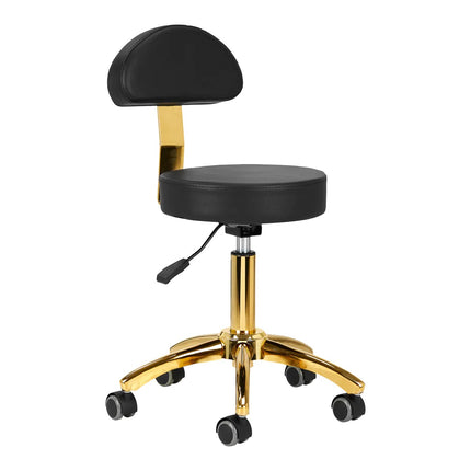 Activ AM - 304G Gold Black - gold grooming chair/stool with adjustable height, removable backrest, black