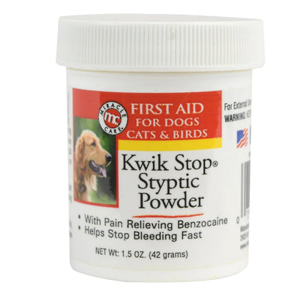 Miracle Care Kwik Stop Styptic Powder - bleeding control powder for dogs, cats, and birds