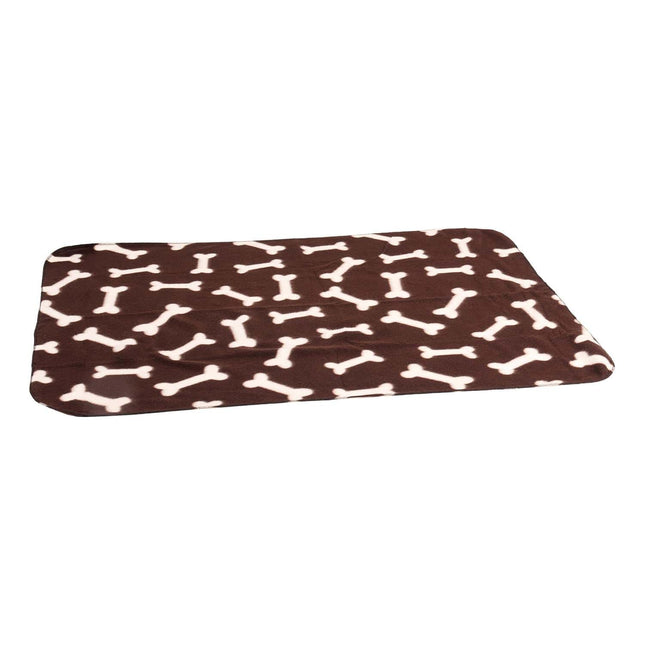 Flamingo Fleece Blanket Bones - soft fleece blanket for dogs - brown