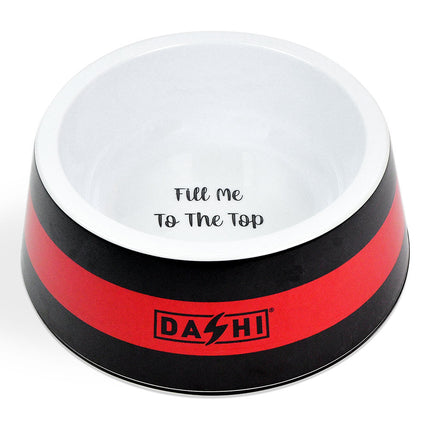 Dashi Stripes Red & Black Bowl - melamine bowl for dogs and cats