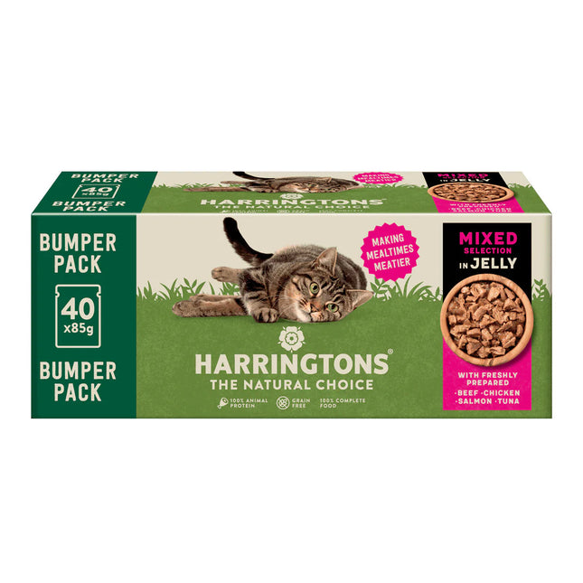 Harringtons Cat Mixed Selection in Jelly - grain-free wet food for cats, fillets in jelly - PROMOTION due to best before date