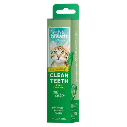 Tropiclean Fresh Breath Clean Teeth Gel for Cats - dental gel for cats, for oral hygiene