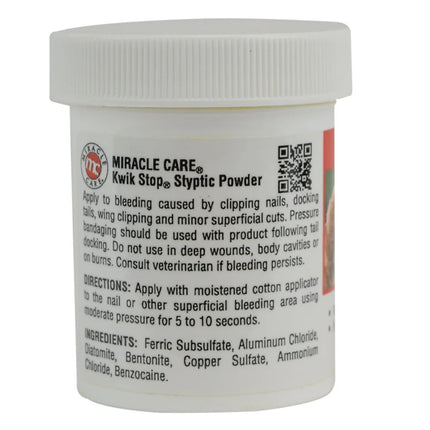 Miracle Care Kwik Stop Styptic Powder - bleeding control powder for dogs, cats, and birds