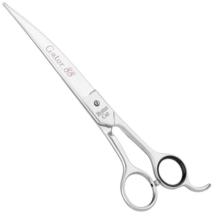 Geib Gator 88 Curved Scissors - sturdy curved grooming scissors with wide blades and micro-serration