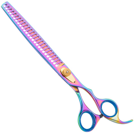 Geib Rainbow Kiss Chunker - high-quality grooming thinning shears with a rainbow finish, 26 teeth