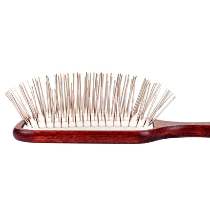 Blovi Wood Pin Brush - extra large, soft, wooden brush with a long metal pin