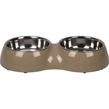 Flamingo Divar Duo Dinner - double bowl for dogs and cats, non-slip