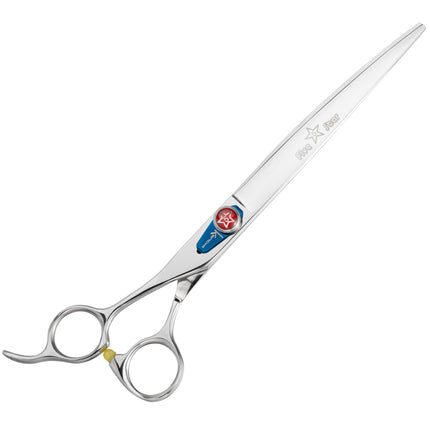 Kenchii Five Star Offset Left Curved Scissors - grooming scissors for left-handed users, curved, offset