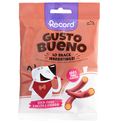 Gusto Bueno Bacon and Cheddar Flavor Sticks - dog treats, bacon and cheddar flavored sticks