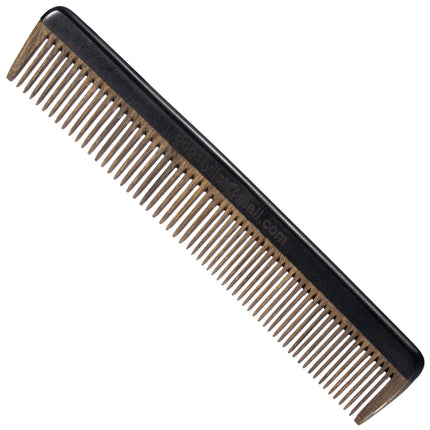 P&W Dog Stylist Comb - fragrant, anti-static sandalwood comb with a mixed tooth spacing of 50/50