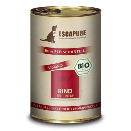 Escapure Beef Organic - organic wet food for dogs, beef with vegetables and herbs