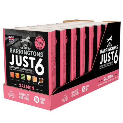 Harringtons Just 6 Adult - Grain-Free Wet Dog Food, Salmon with Vegetables - PROMOTION due to best before date of 28.02