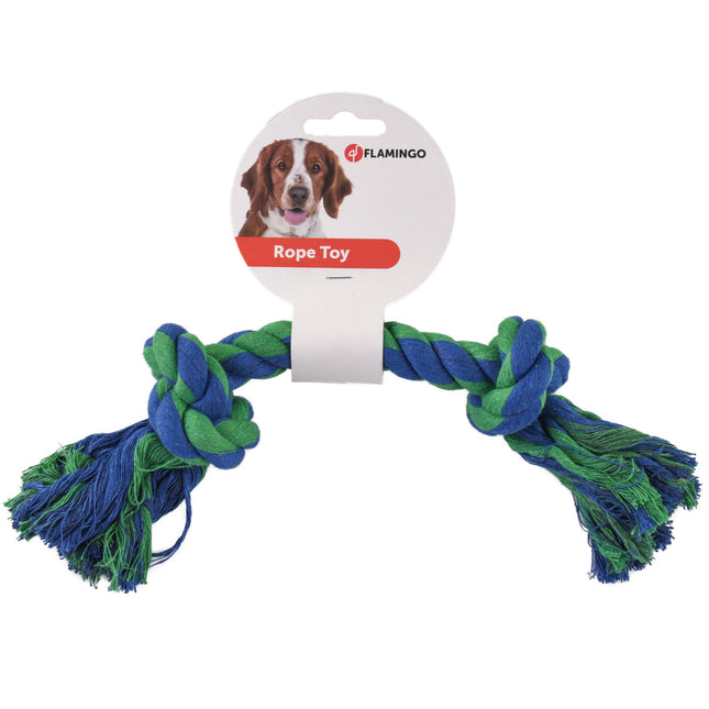 Flamingo Duocolor Rope Toy - rope chew toy for dogs - blue