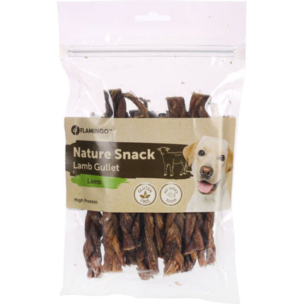 Flamingo Nature Snack Lamb Gullet - dog treats, natural lamb esophagus