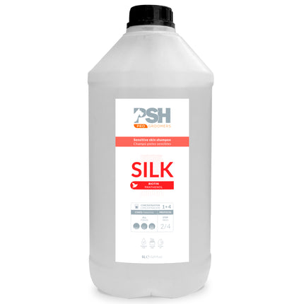 PSH Pro Silk Shampoo - Biotin and Silk Shampoo for Long-Haired Dogs with Sensitive Skin, Concentrate 1:4