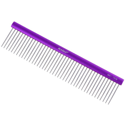 Madan Professional Light Comb 19cm - professional, lightweight comb with an aluminum handle, 3mm pin spacing