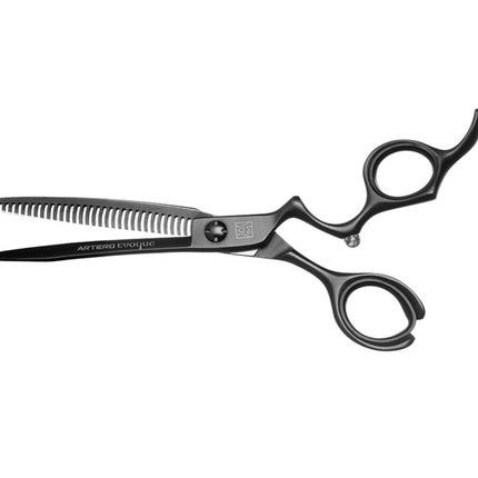 Artero Evoque Thinning - professional thinning shears made of black titanium steel, 30 teeth